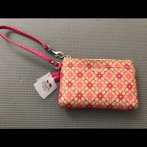 Coach small zipper corner wristlet